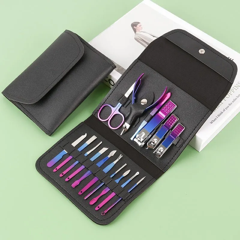 16-Piece Carbon Steel Manicure Kit, Nail Clippers Set