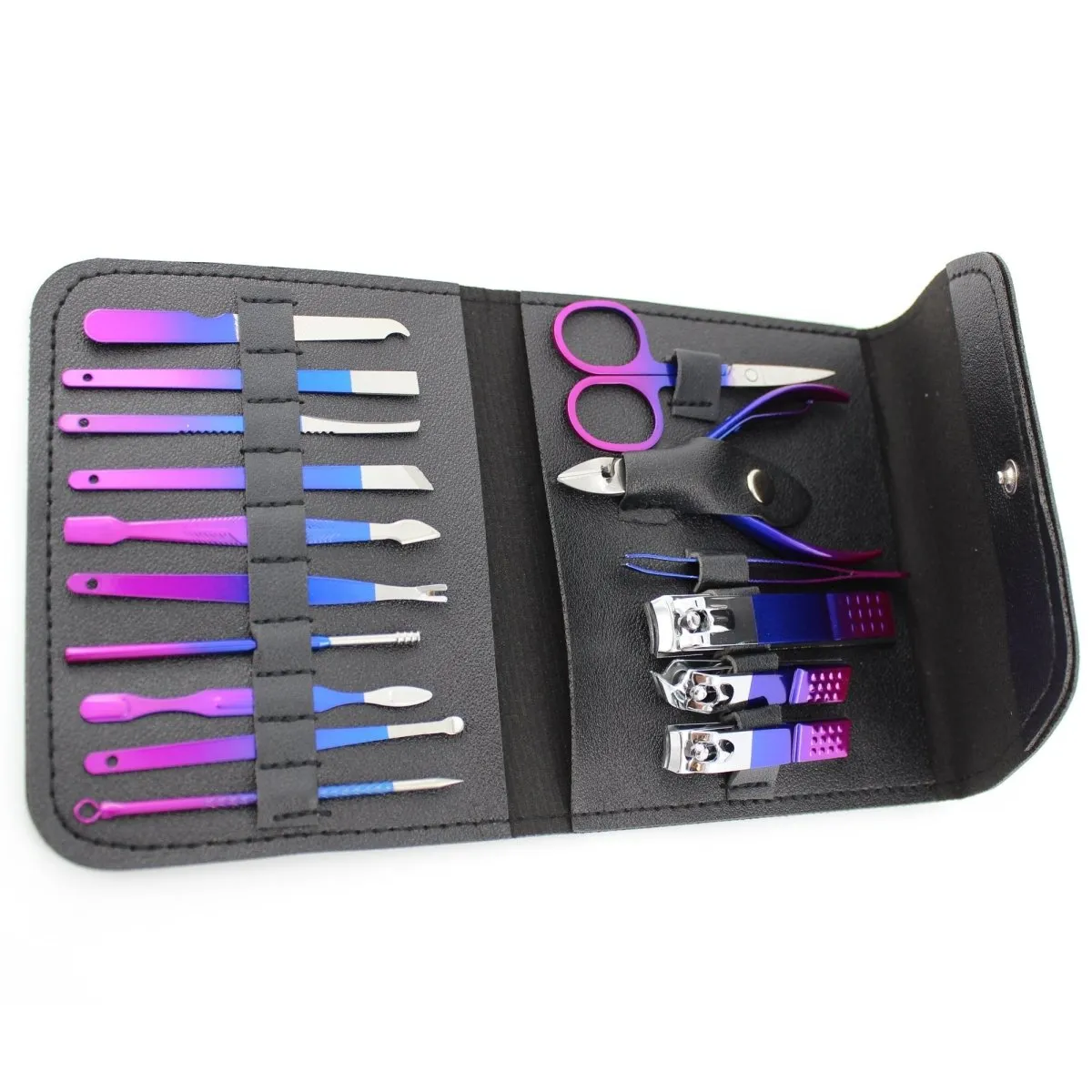 16-Piece Carbon Steel Manicure Kit, Nail Clippers Set