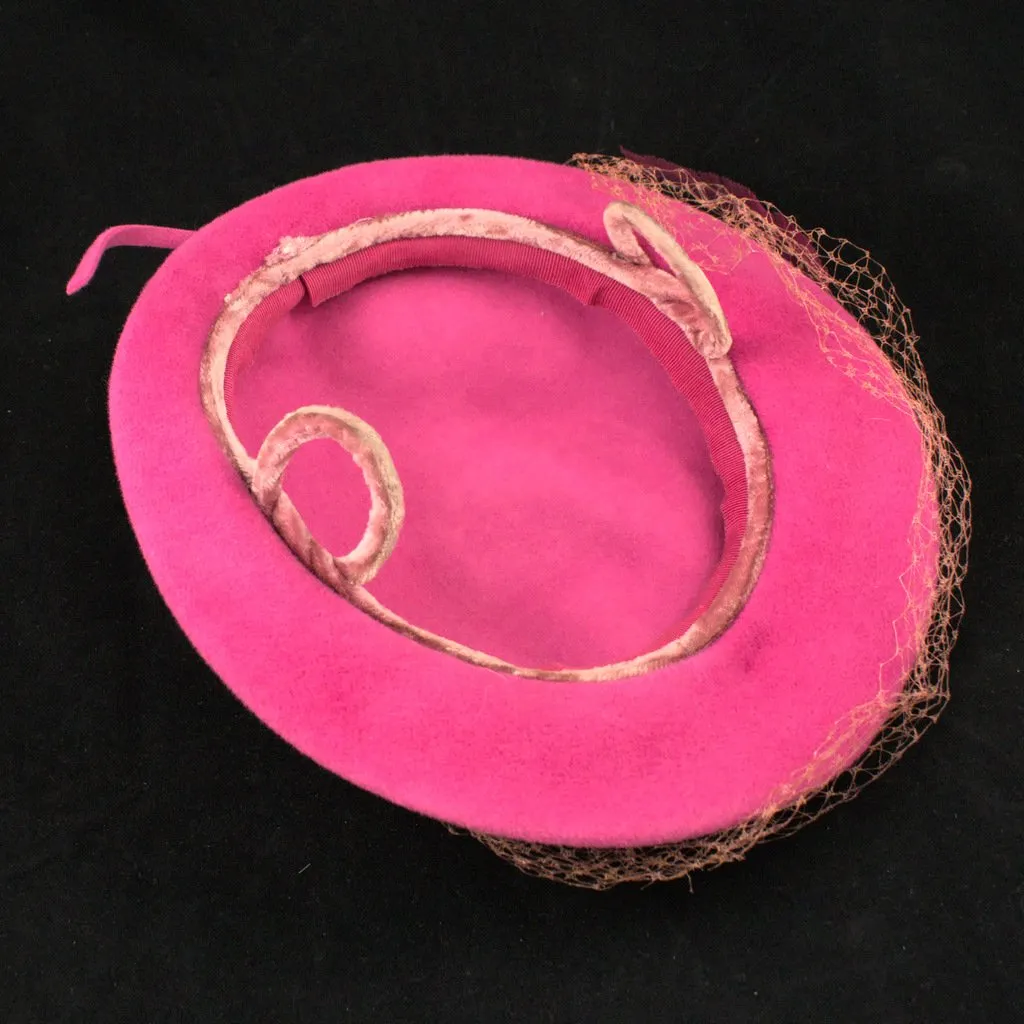 1950s Pink Rhinestone Hat