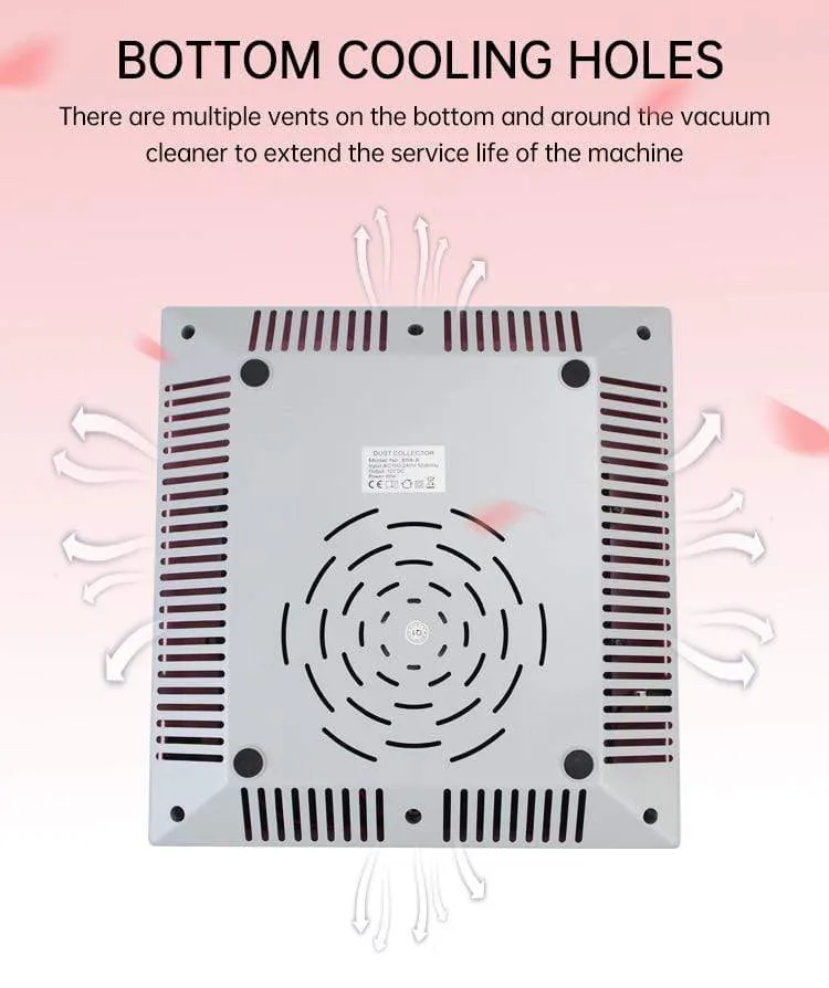 80W Nail Dust Collector Fan Vacuum Cleaner Manicure Machine Tools With Filter Strong Power Nail Art Tool Nail Vacuum Cleaner