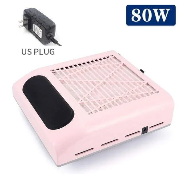 80W Nail Dust Collector Fan Vacuum Cleaner Manicure Machine Tools With Filter Strong Power Nail Art Tool Nail Vacuum Cleaner