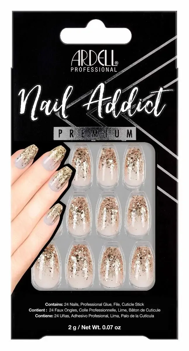 Ardell Nail Addict Premium Nails Dripping in Gold