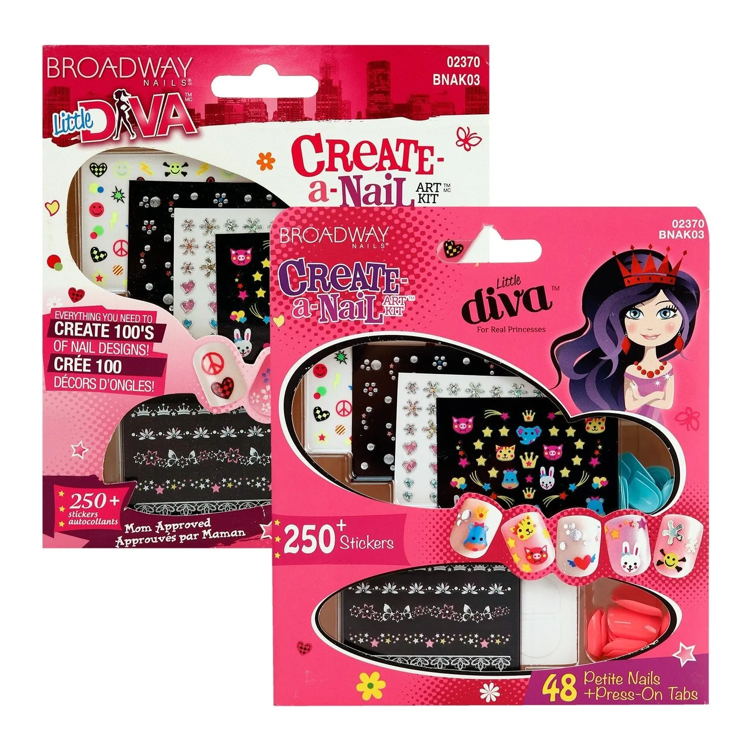 Broadway Little Diva Create-A-Nail Art Kit 48 Nails