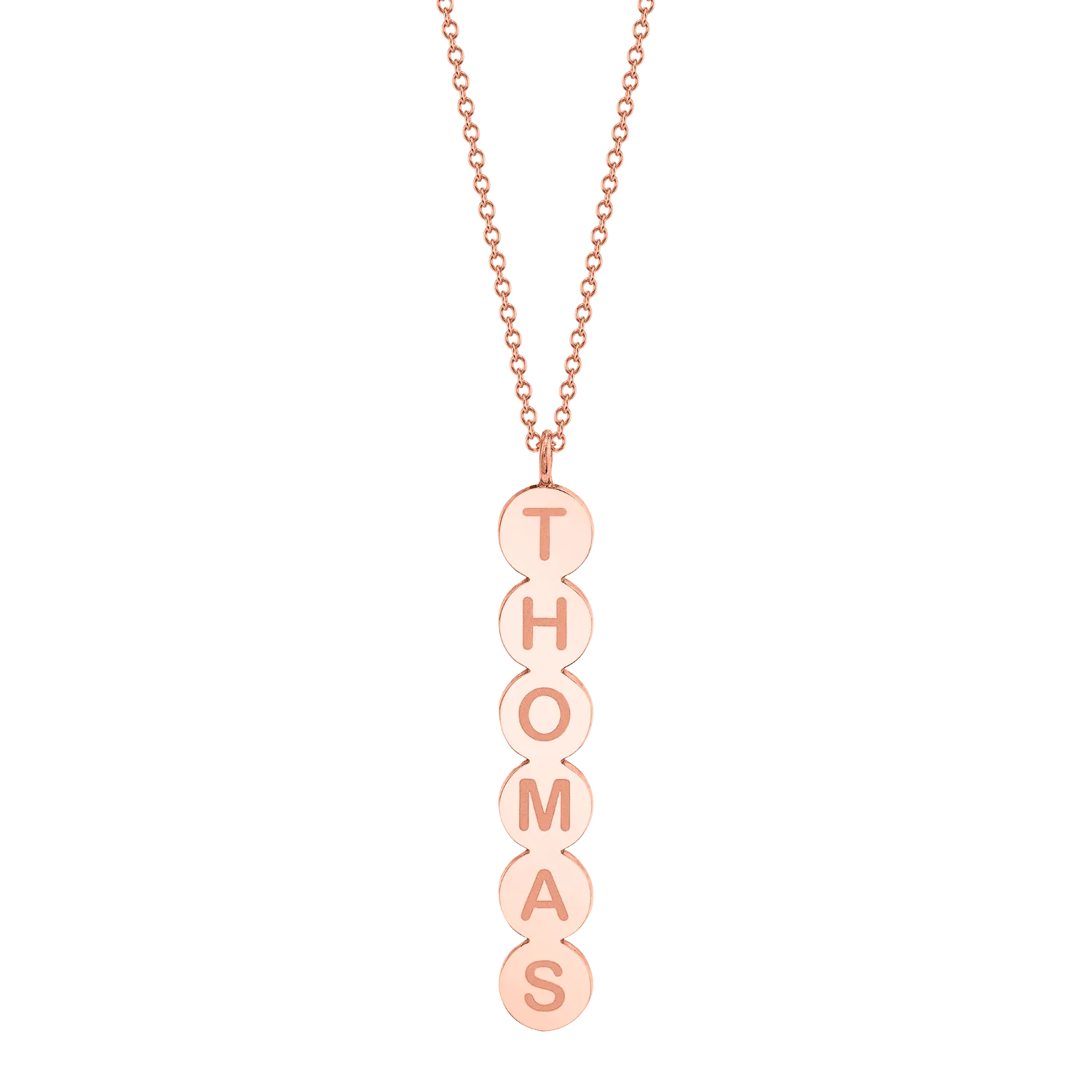 Bubble Round Vertical ID Necklace