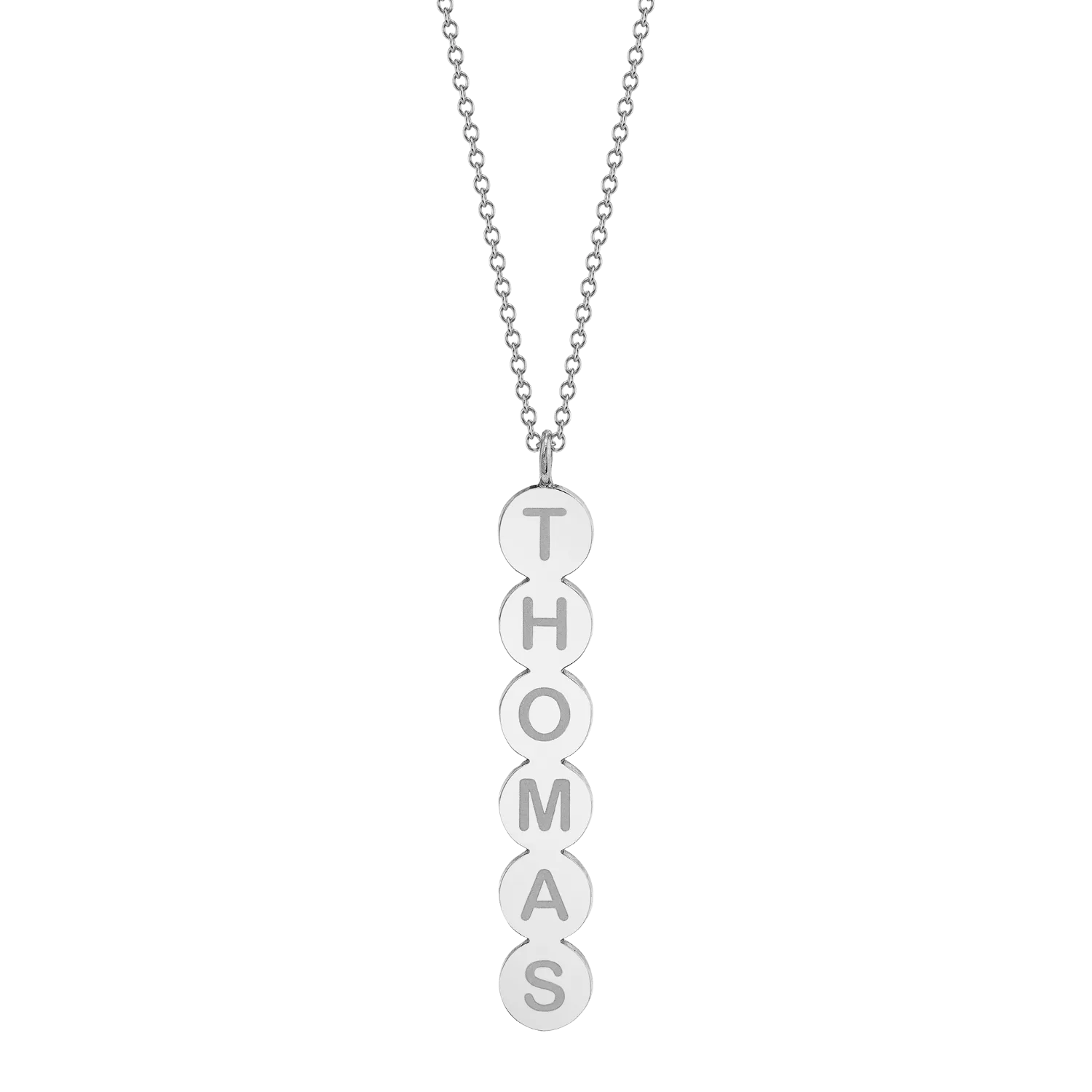 Bubble Round Vertical ID Necklace