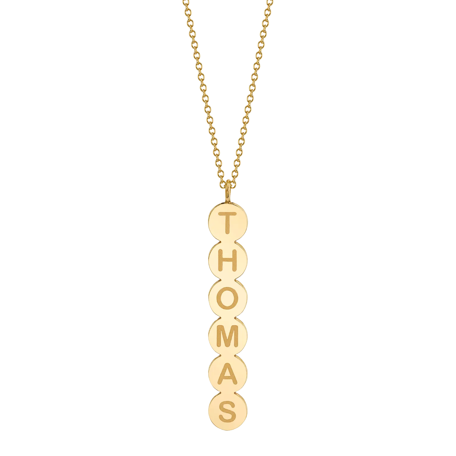 Bubble Round Vertical ID Necklace