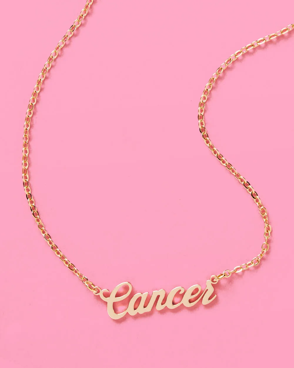 Cancer Season Necklace - gold script necklace