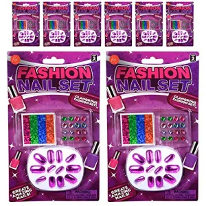 Colorful Fashion Nails - 256 Stick On Nails For Fashion, Pretend Play, Party