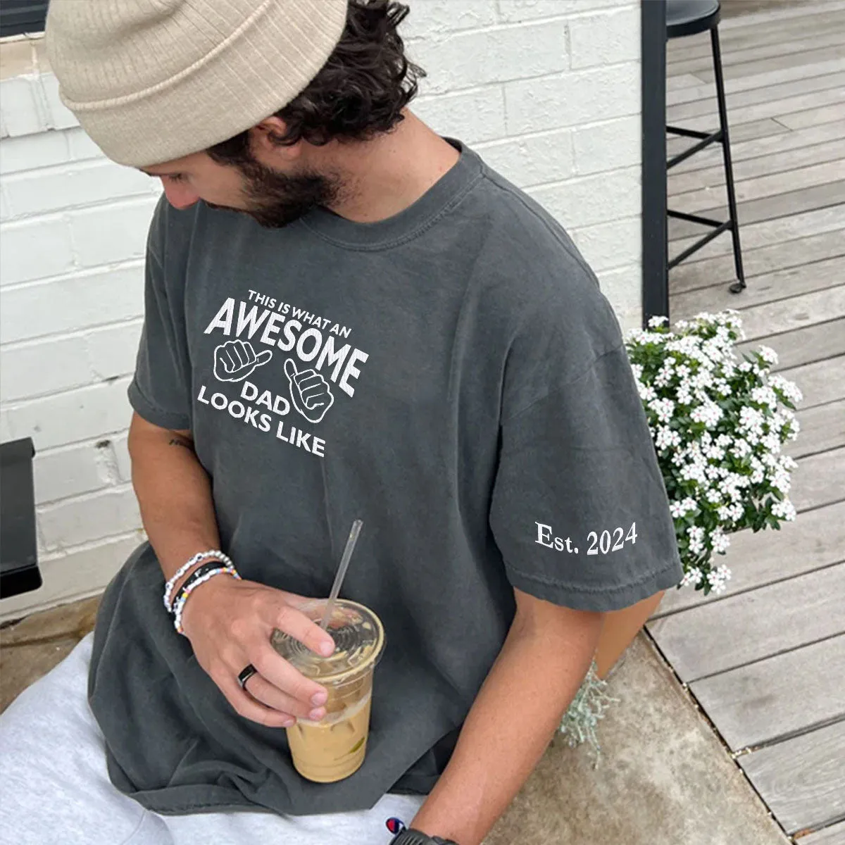 Comfort Color® Embroidered Awesome Dad Shirt