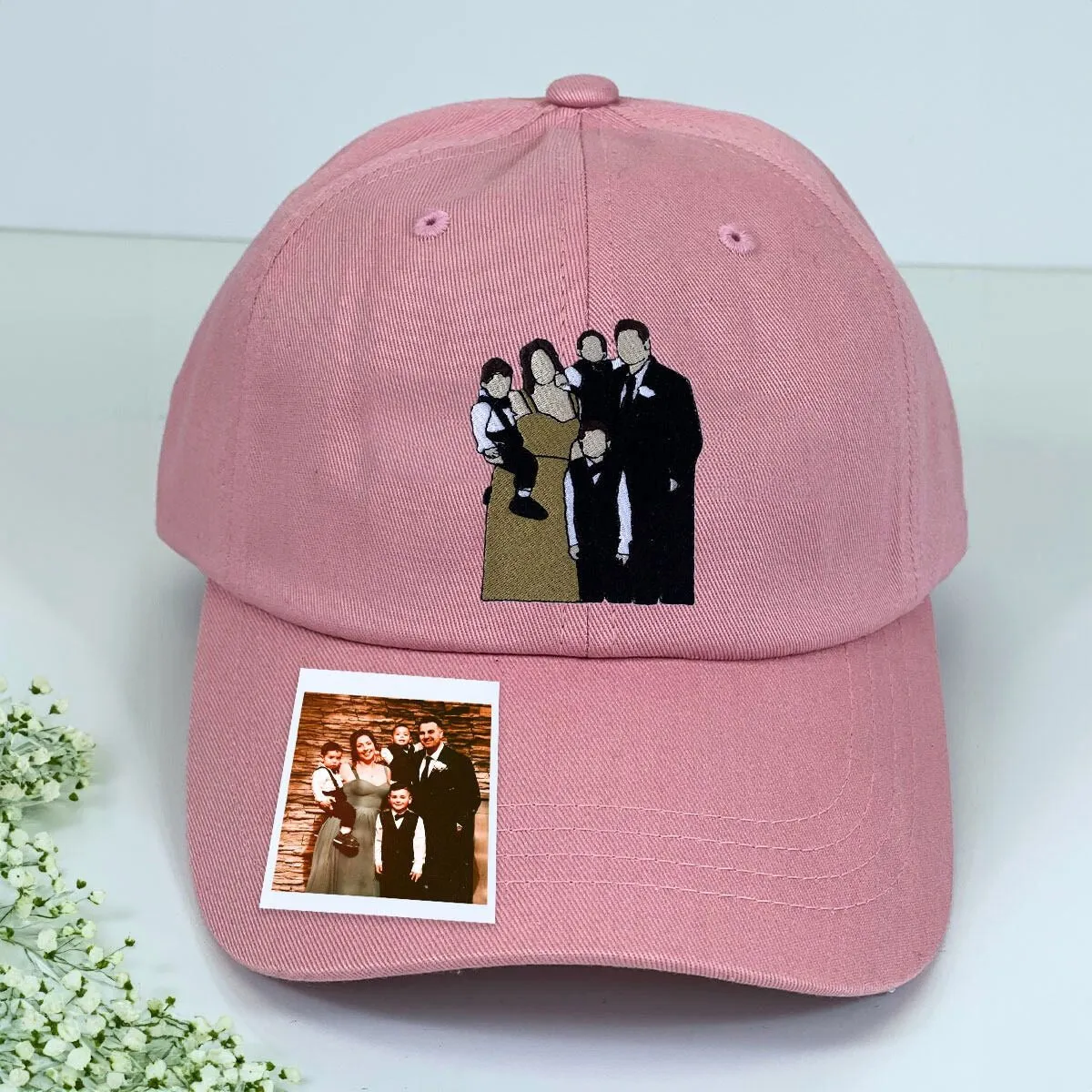 Custom Embroidered Family Portrait Hat from Photo