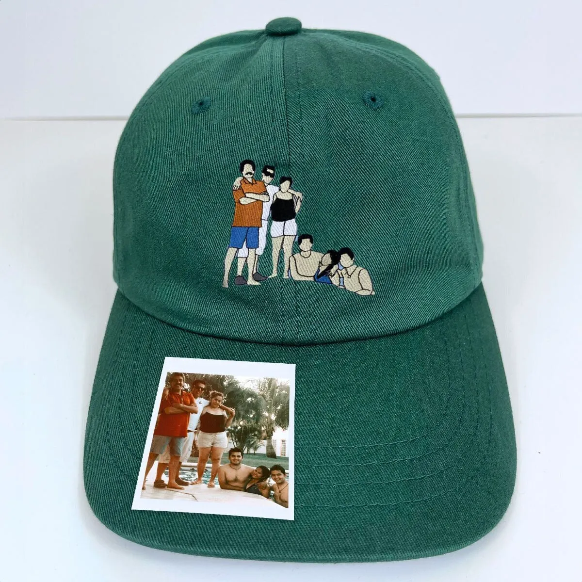 Custom Embroidered Family Portrait Hat from Photo