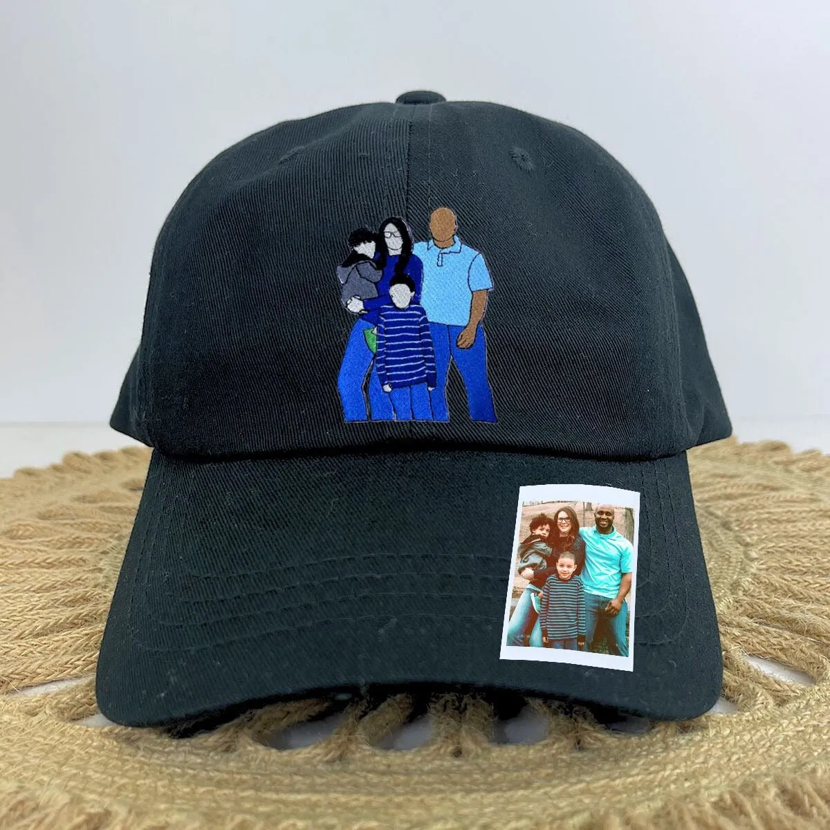 Custom Embroidered Family Portrait Hat from Photo