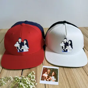 Custom Embroidered Family Portrait Hat from Photo