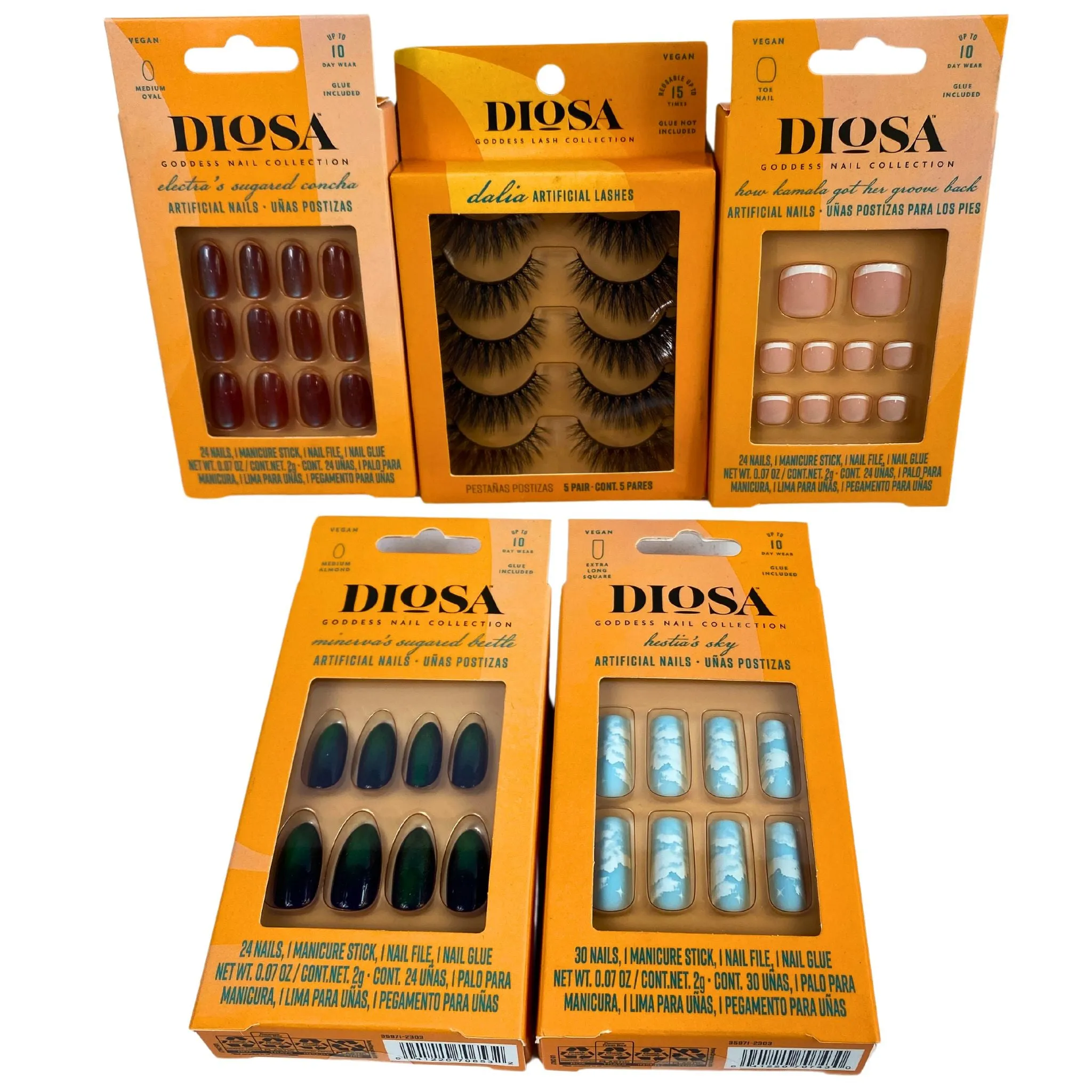 Diosa Mix Includes Lashes & Artificial Nails (45 Pcs Lot)