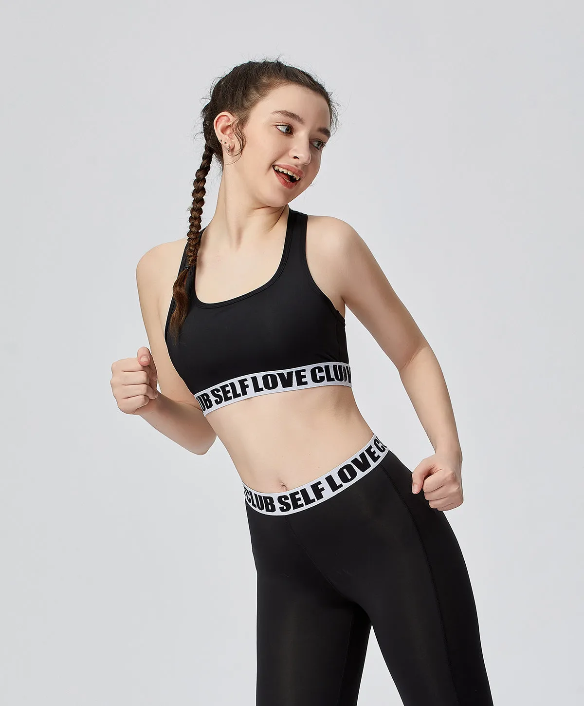 Energized Junior Digital Daydream Racer-Back Sports Bra with Slogan Elastic Band 100-1005C