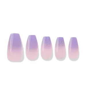 Finger Suit Purple Haze Nails Hand Artificial Fake Nails Long Pretty Home Art Tips Beauty Coffin Shape Press On Ombre Gradation Party