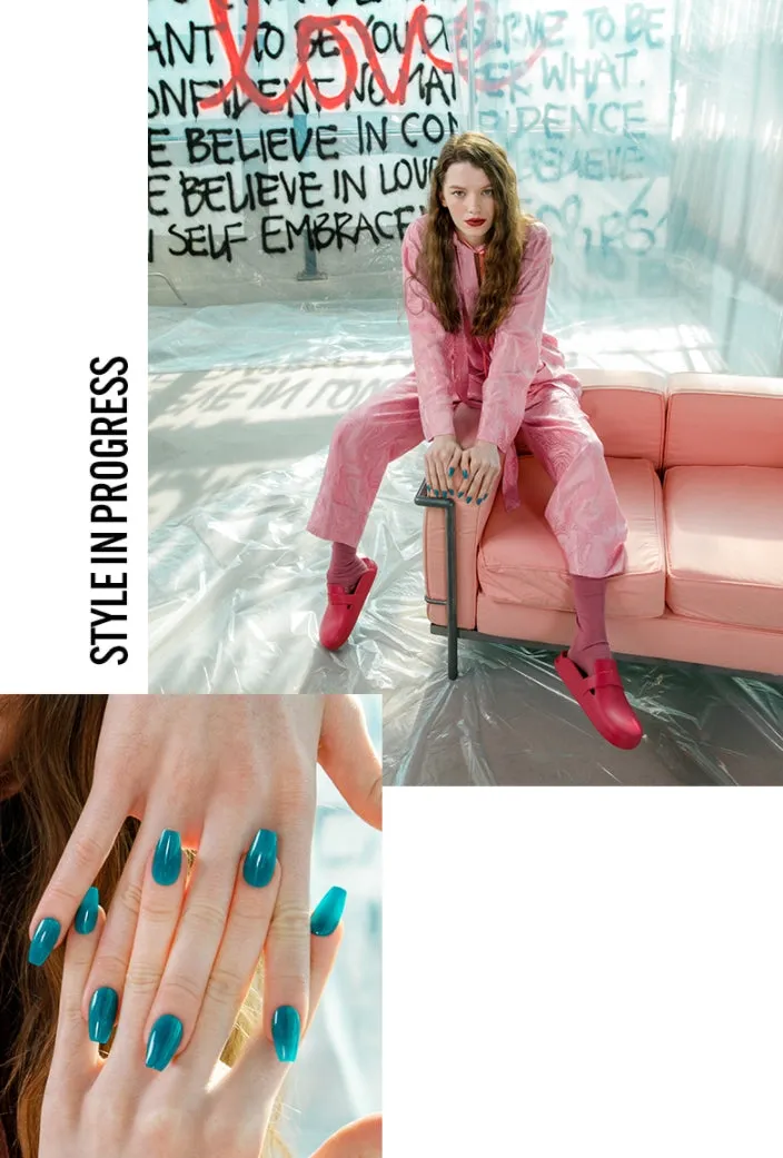 Finger Suit Syrup Turquoise Nails 40pcs Hand Artificial Fake Nails Long Pretty Home Art Tips Beauty Coffin Shape Press On