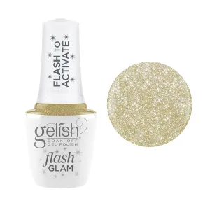 Gelish Flash Glam Gel Polish - Star Quality - Light Gold Glitter - 15ml