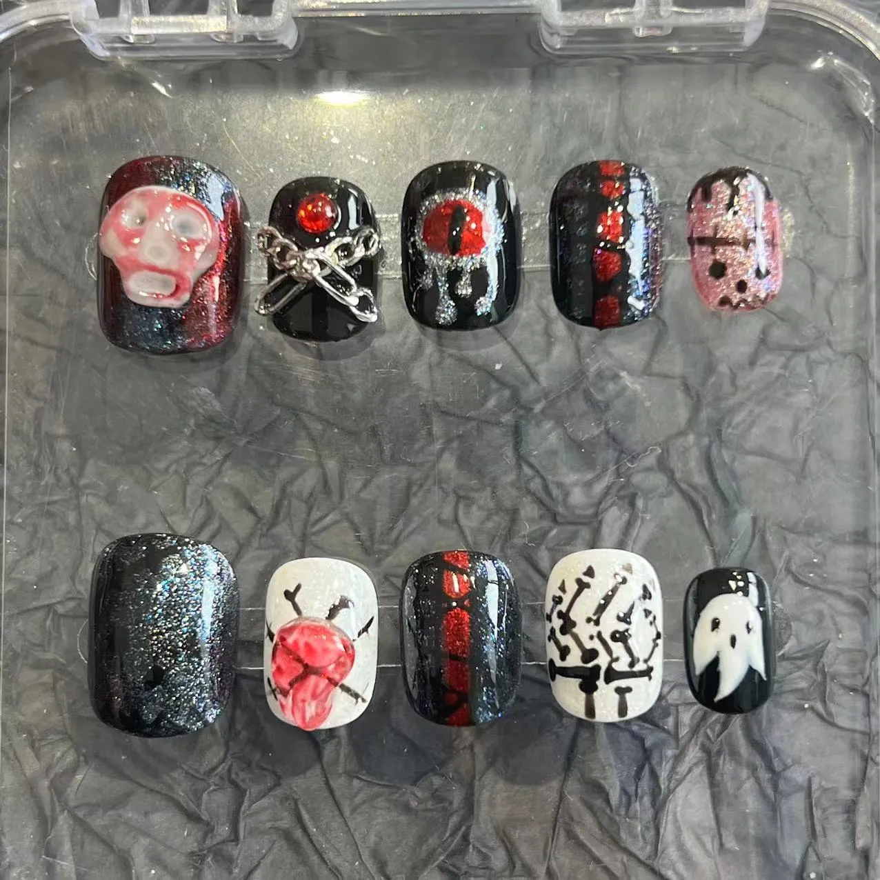 Halloween on Press Wearable Euro Handmade Summer High-End Cross Hand-Pinched American Nails Border Nails