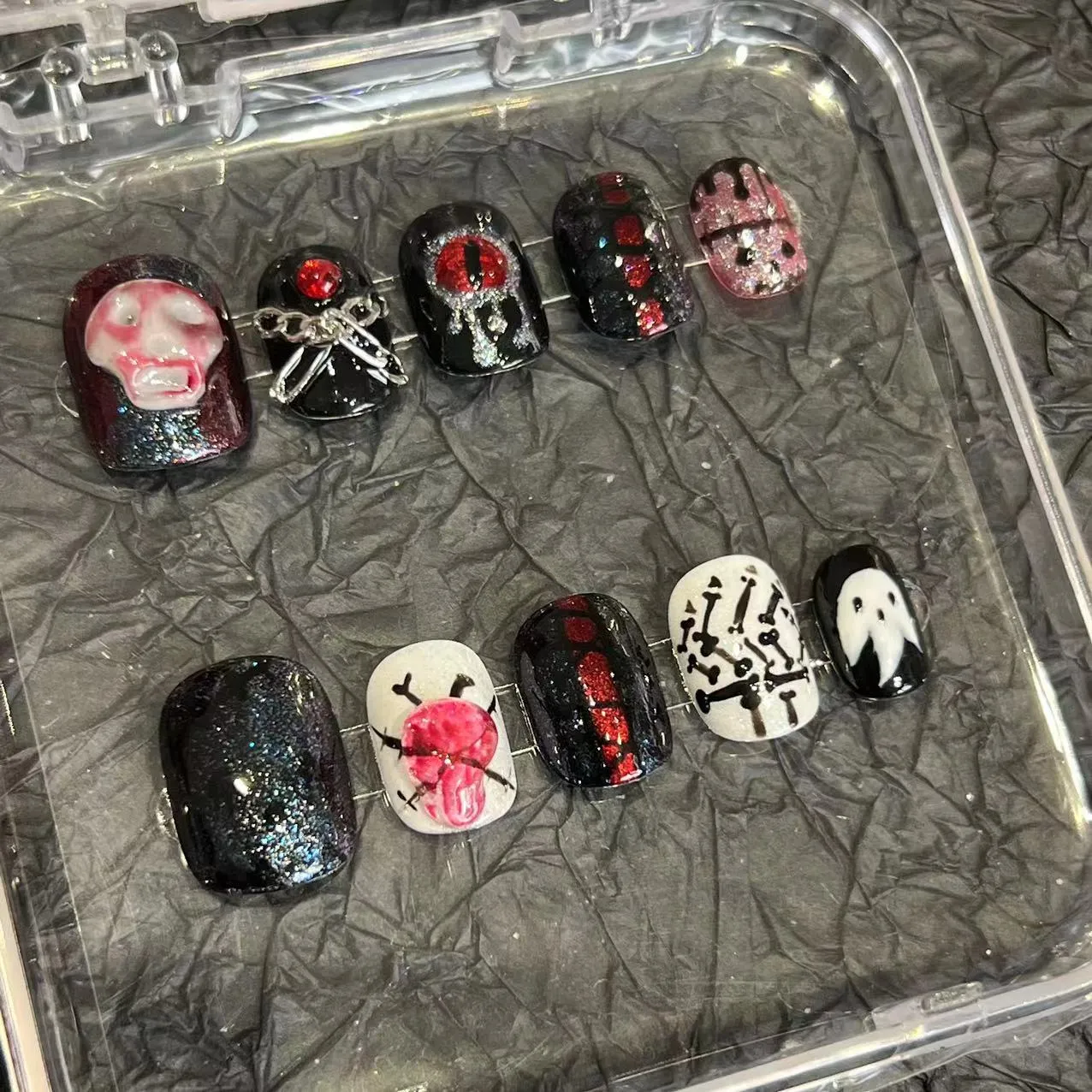 Halloween on Press Wearable Euro Handmade Summer High-End Cross Hand-Pinched American Nails Border Nails