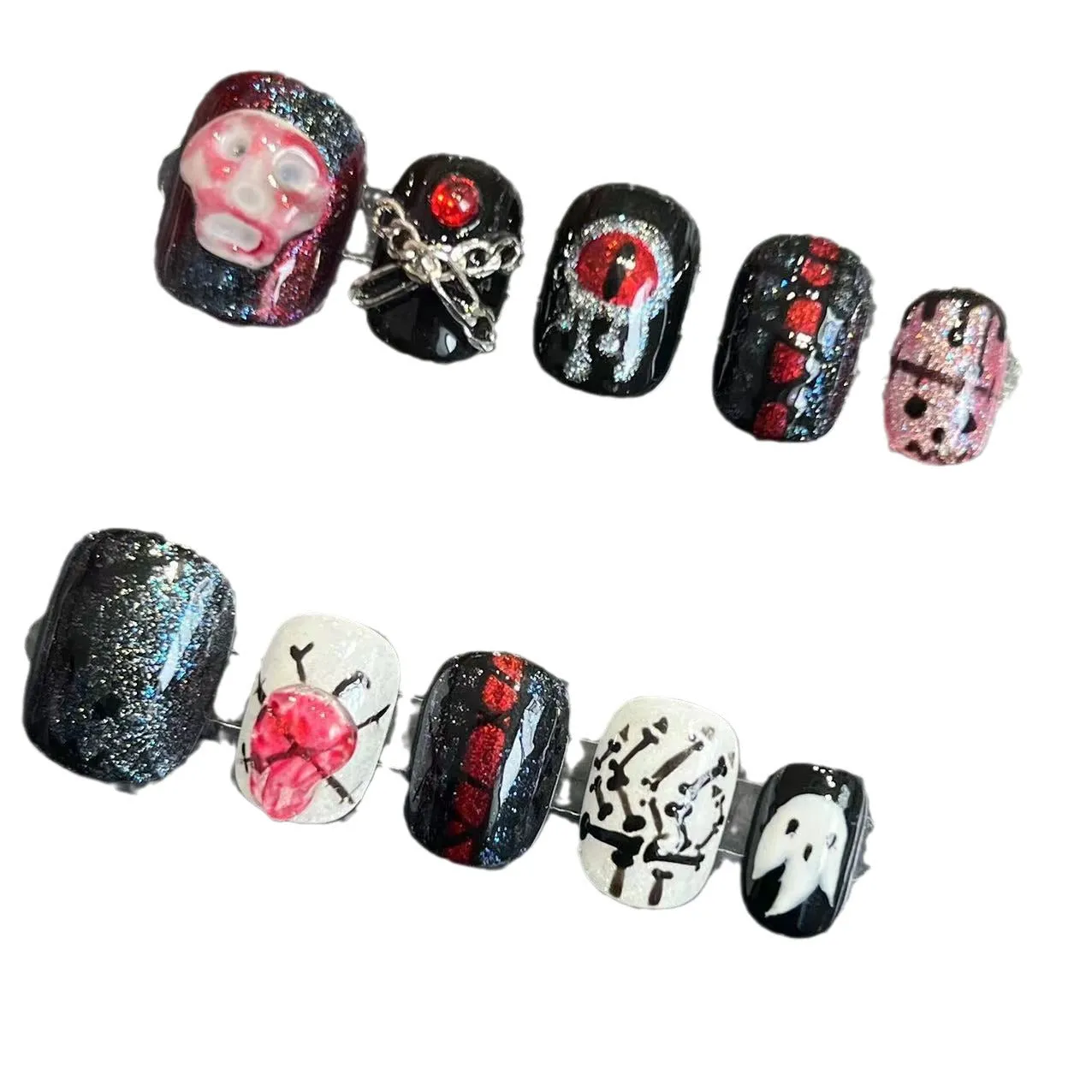 Halloween on Press Wearable Euro Handmade Summer High-End Cross Hand-Pinched American Nails Border Nails