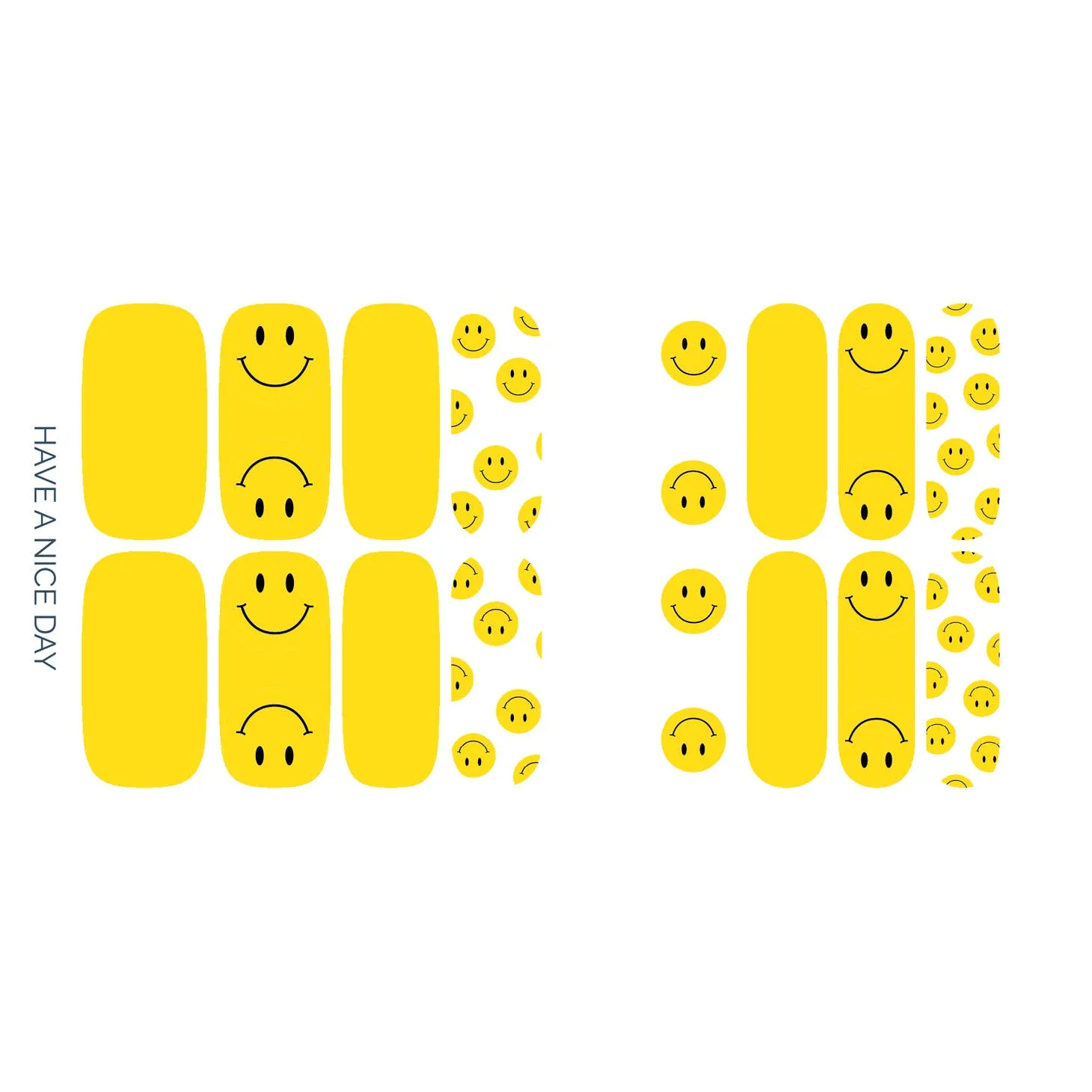 Have A Nice Day | Yellow & White Smiley Face Nail Wrap