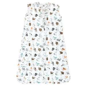 Hudson Baby Cotton Sleeveless Wearable Sleeping Bag, Sack, Blanket, Alphabet Animals