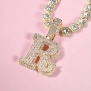 Iced Out Large Initial Pendant