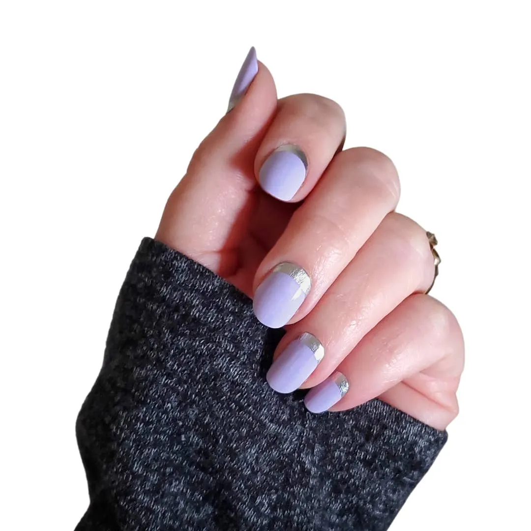 Lilac Moon | Light Purple With Silver Foil Moon Nail Wraps