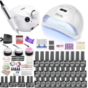 Manicure Set Gel Nail Polish Set With UV Nail Lamp And Nail Drill Machine For Gel Nail Set 40/30/20/10 Color Nail Polish Kit