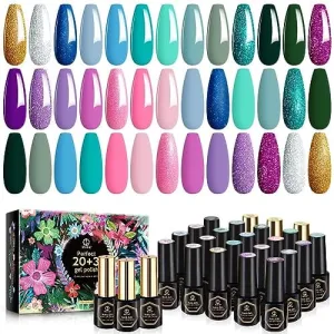 MEFA Gel Nail Polish Set | 23 Pcs | Mermaid | 20 Colours