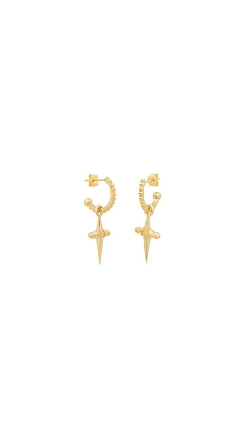 Mini Cross Hoops - Gold