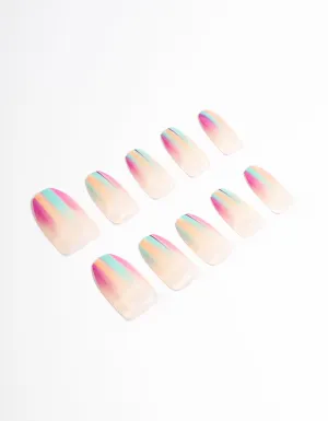 Plastic Bright Brush Stroke Press On Nails