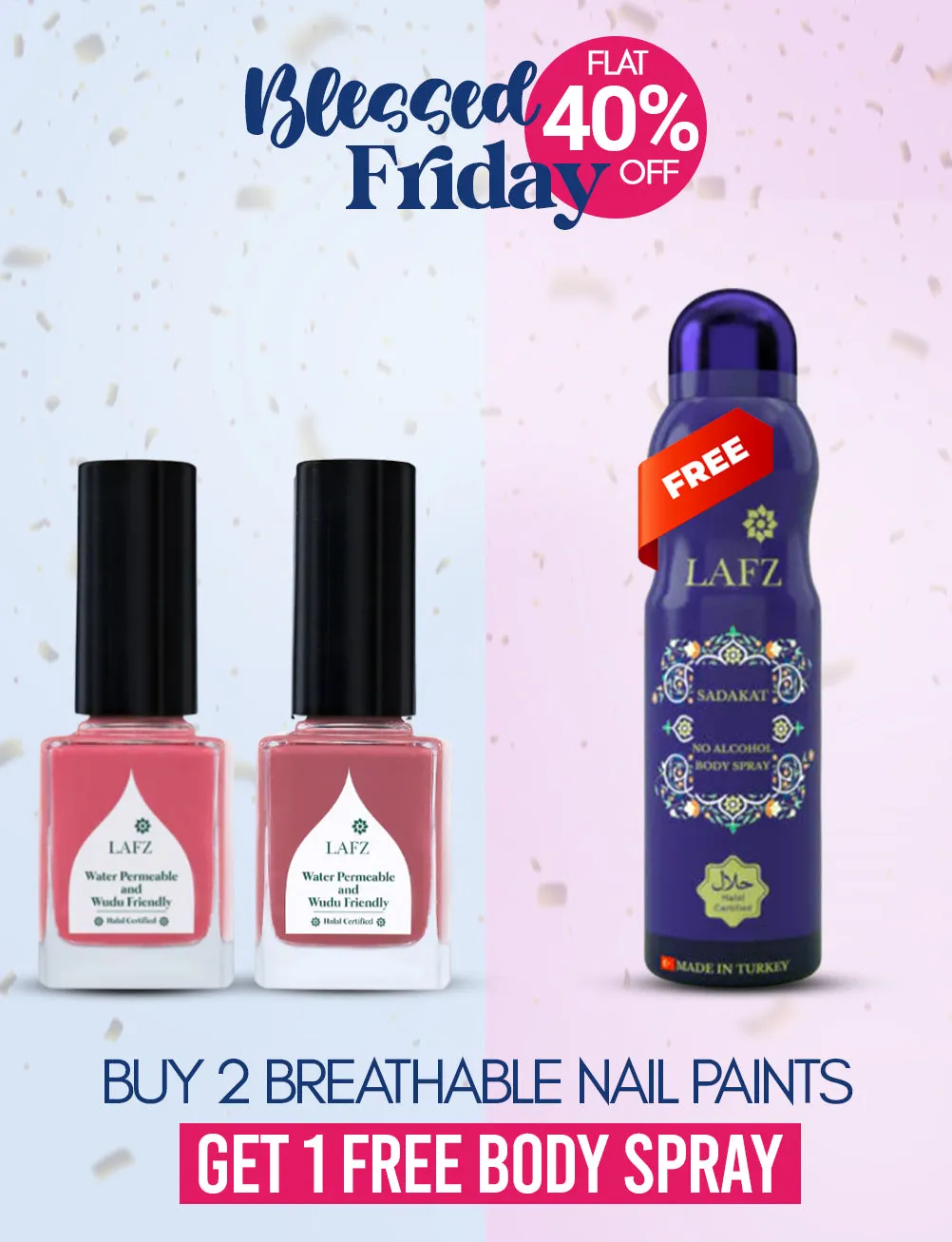 Rakanaa Blessed Friday Bundle ( Breathable Ballerina Rose - Breathable Azalea Pink - Halal Sadakat Body Spray )