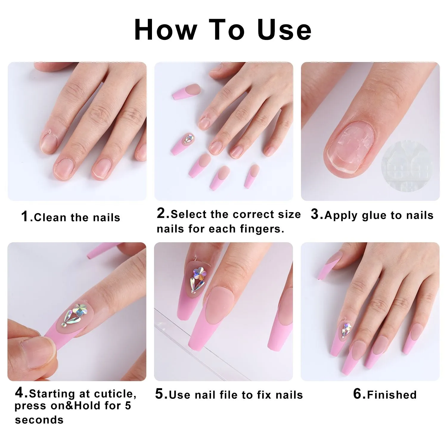 solvbao Sweet Style Fake Nails Nude Pink Gradient Short Nails Full Cover Press on Nails Wearable Nail Tips Nail Art DIY Manicure Tool