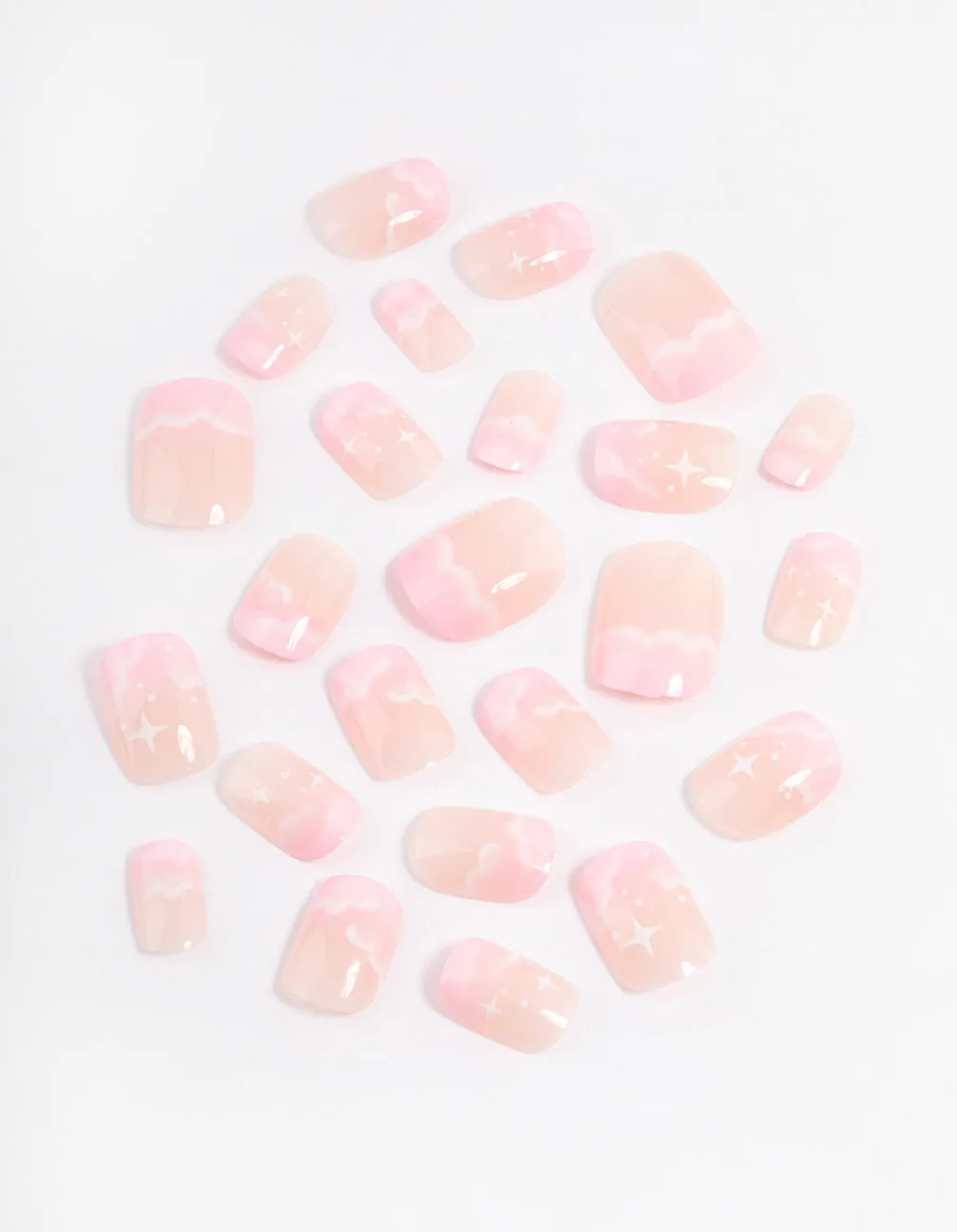 Tweens Pink Star & Cloud Press On Nails