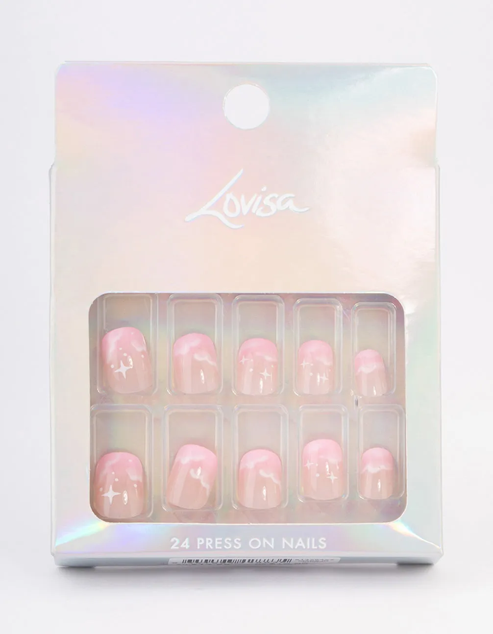 Tweens Pink Star & Cloud Press On Nails