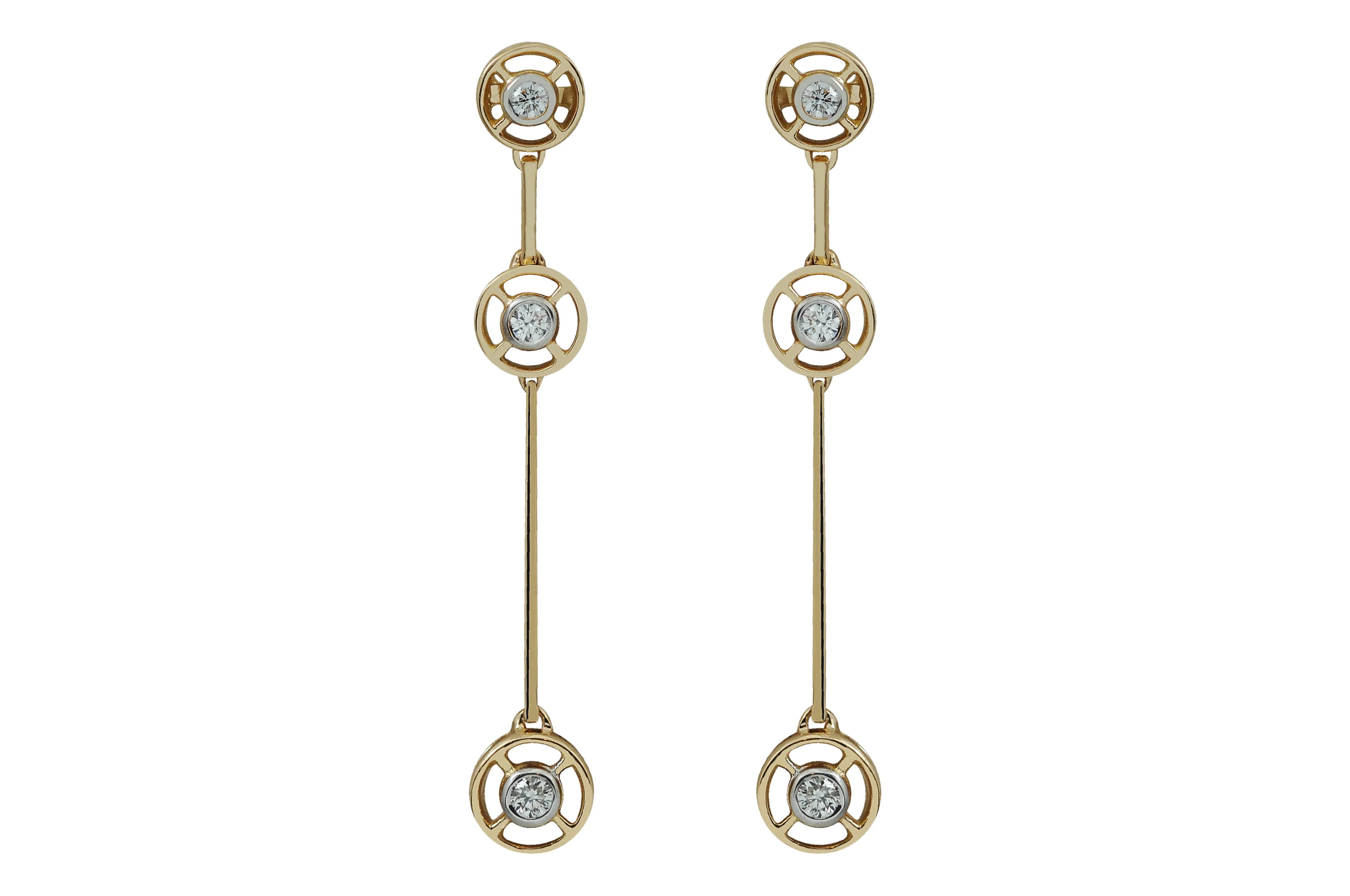 Twist Kaleidoscope Petite 3 Diamond Earrings