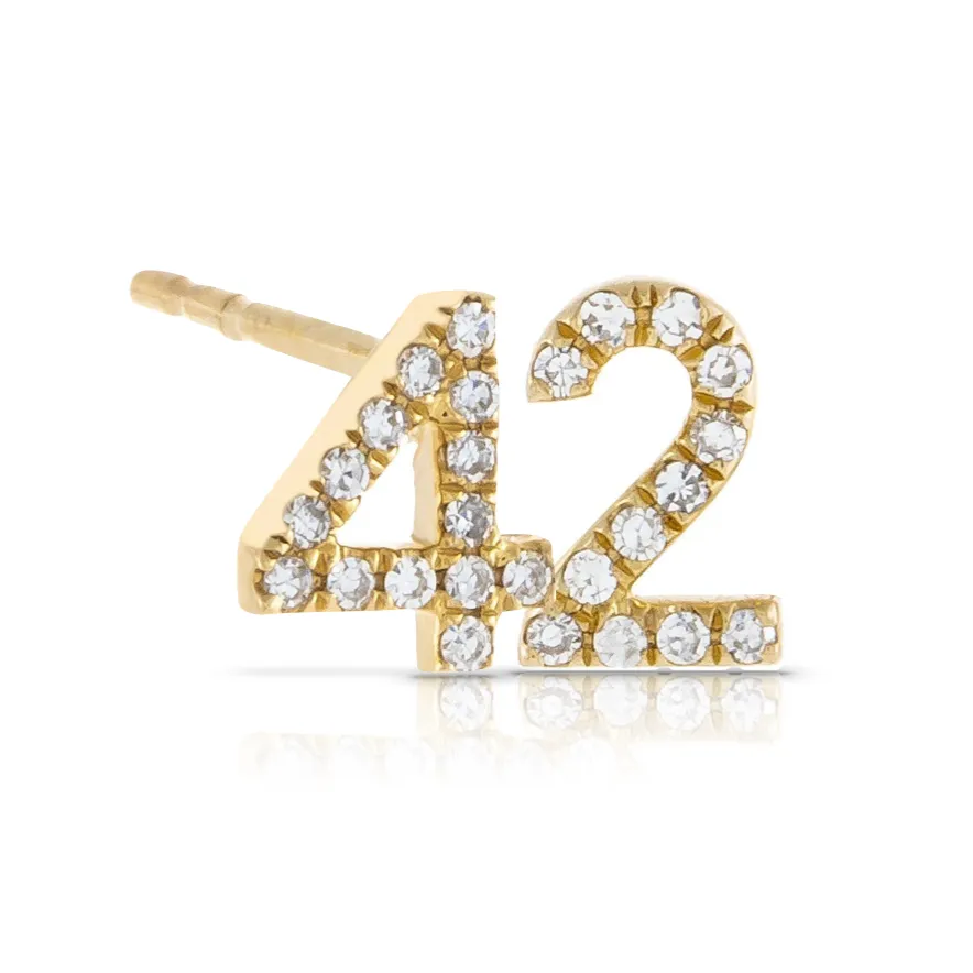 Two Digits Number Diamond Stud (Single)