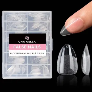 UNA GELLA Short Almond Fake Nails 216pcs Pre-shaped