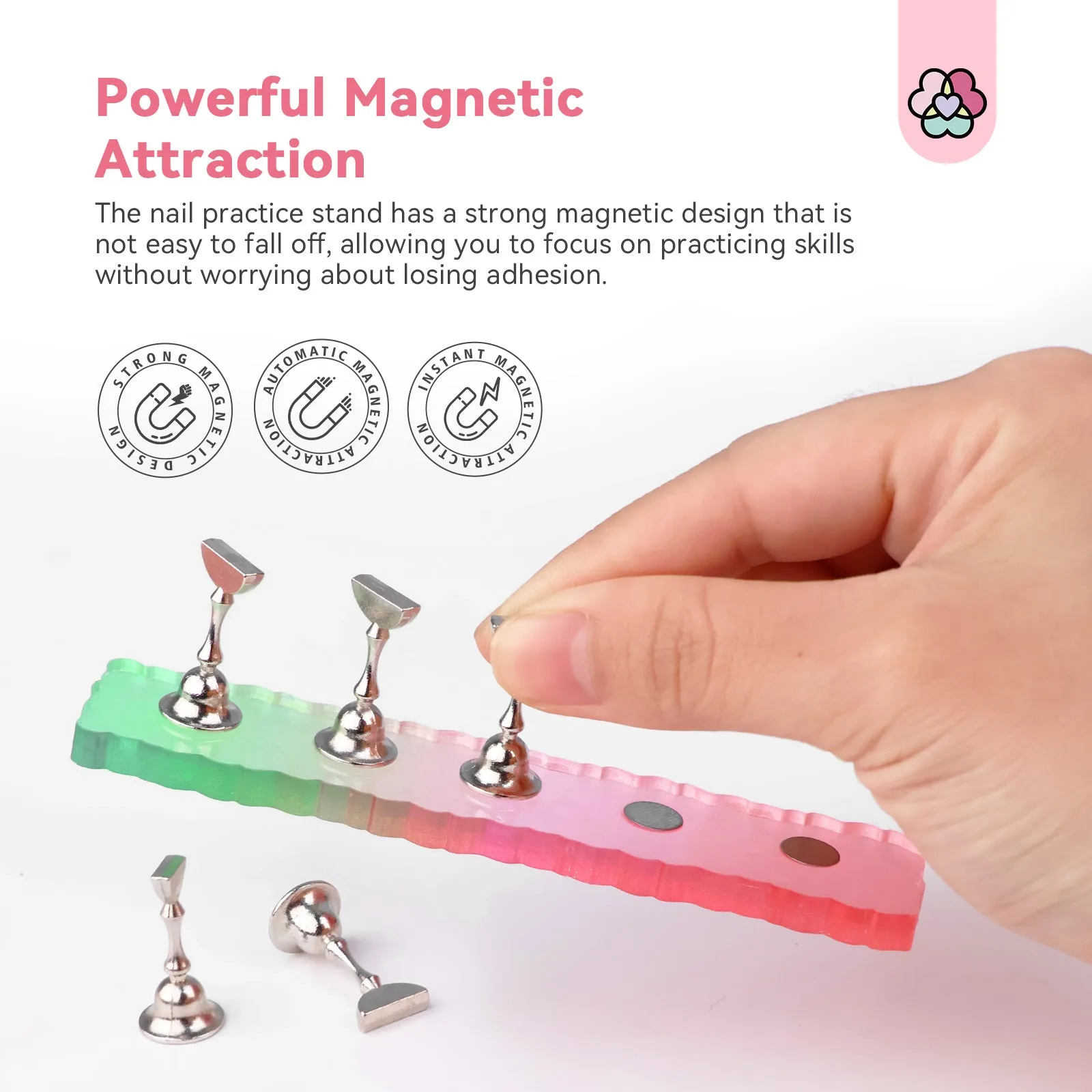 [US ONLY]Magnetic Nail Holder Set - 3 Sets with Reusable Putty