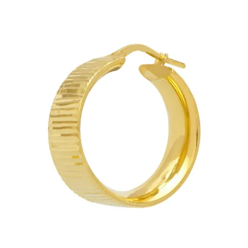 Wide, Sparkly Hoop Earrings - Gold