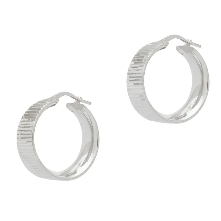 Wide, Sparkly Hoop Earrings - Gold